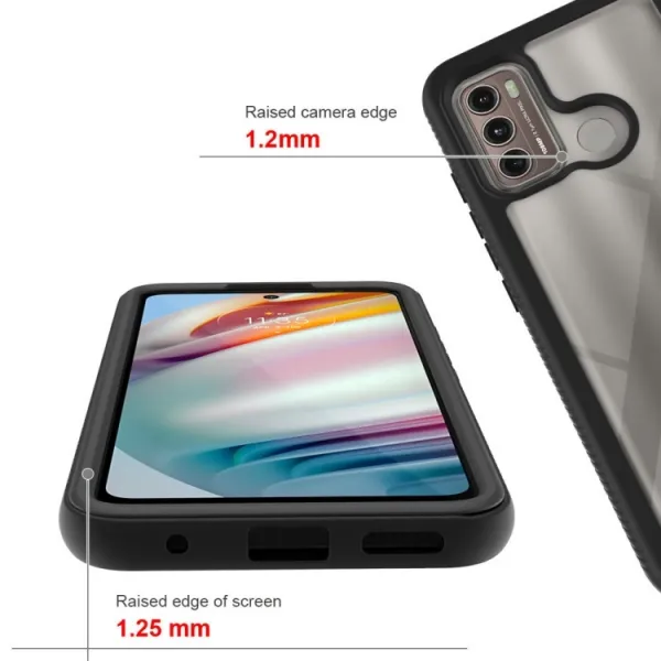 DUAL-HALF Obojstranný kryt pre Motorola Moto G60 červený
