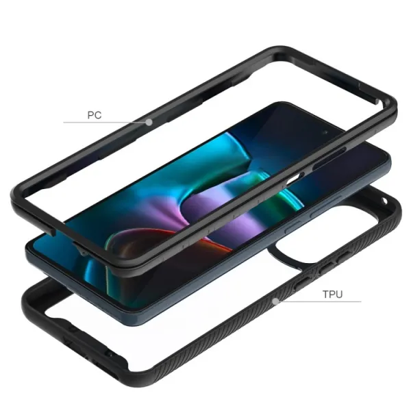 DUAL Obojstranný kryt pre Motorola Edge 30 svetlomodrý