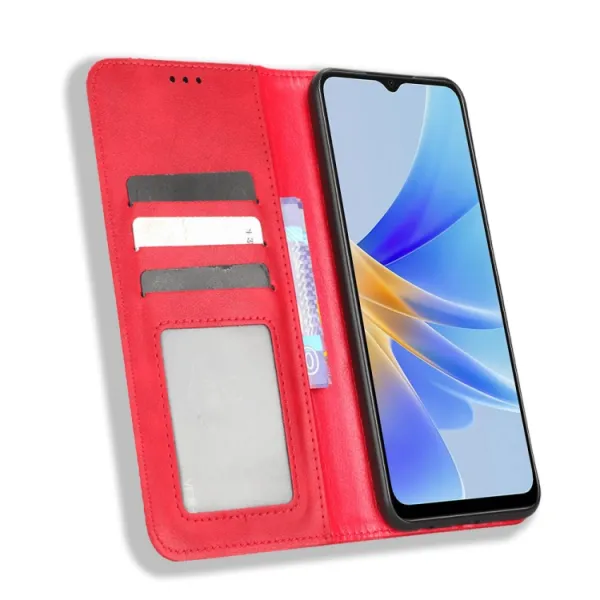 BUSINESS Peňaženkový kryt pre Oppo A17 červený