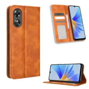 BUSINESS Peňaženkový kryt pre Oppo A17 hnedý