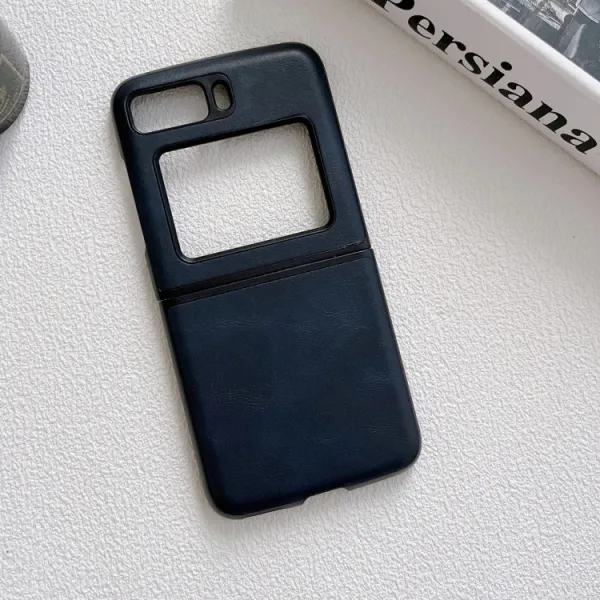 LEATHER Plastový kryt Motorola Razr 2022 5G modrý