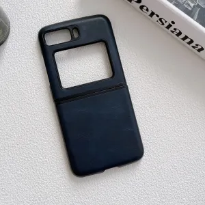 LEATHER Plastový kryt Motorola Razr 2022 5G modrý