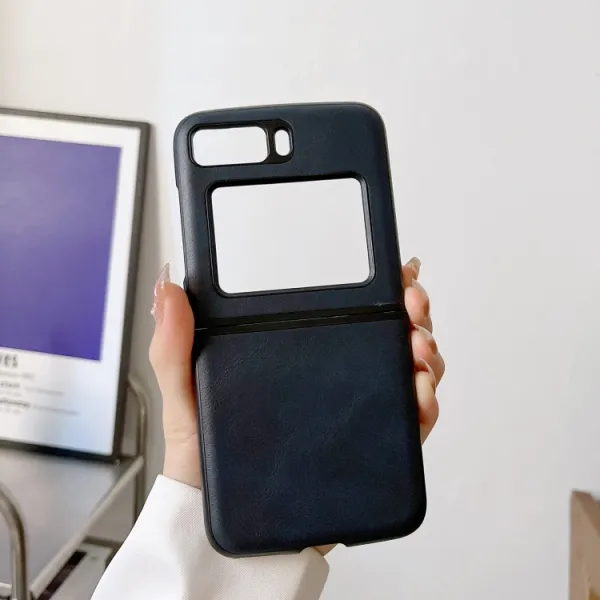 LEATHER Plastový kryt Motorola Razr 2022 5G modrý