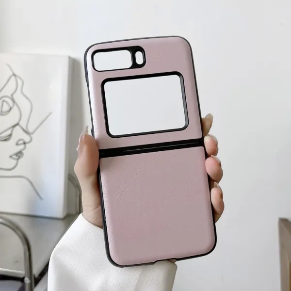 LEATHER Plastový kryt Motorola Razr 2022 5G ružový