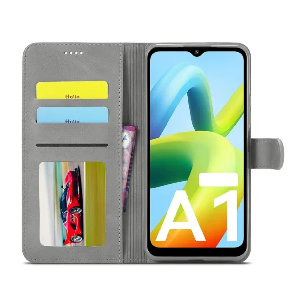 IMEEKE Peňaženkový kryt Xiaomi Redmi A1 / Redmi A2 šedý