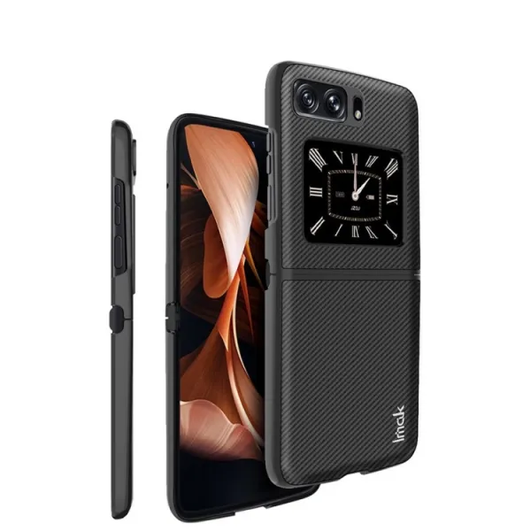 IMAK CARBON Ochranný obal pre Motorola Razr 2022 5G čierny