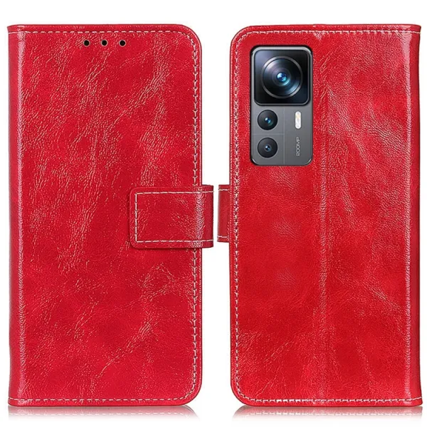 RETRO Peňaženkový obal Xiaomi 12T / 12T Pro červený
