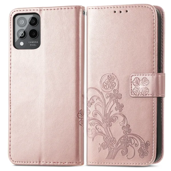ART FLOWERS Peňaženkový kryt T Phone Pro / T Phone Pro 2023 svetloružový