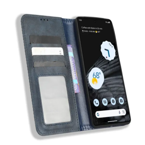 BUSINESS Peňaženkový kryt pre Google Pixel 7 Pro modrý