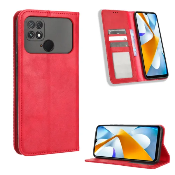 BUSINESS Peňaženkový kryt pre Xiaomi Poco C40 červený