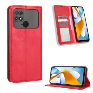 BUSINESS Peňaženkový kryt pre Xiaomi Poco C40 červený