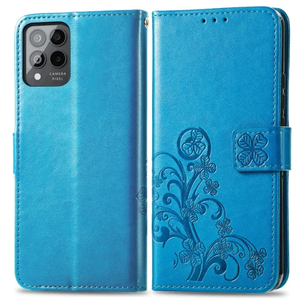 ART FLOWERS Peňaženkový kryt T Phone Pro / T Phone Pro 2023 modrý