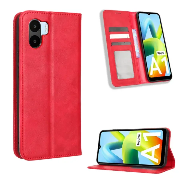 BUSINESS Peňaženkový kryt pre Xiaomi Redmi A1 / Redmi A2 červený