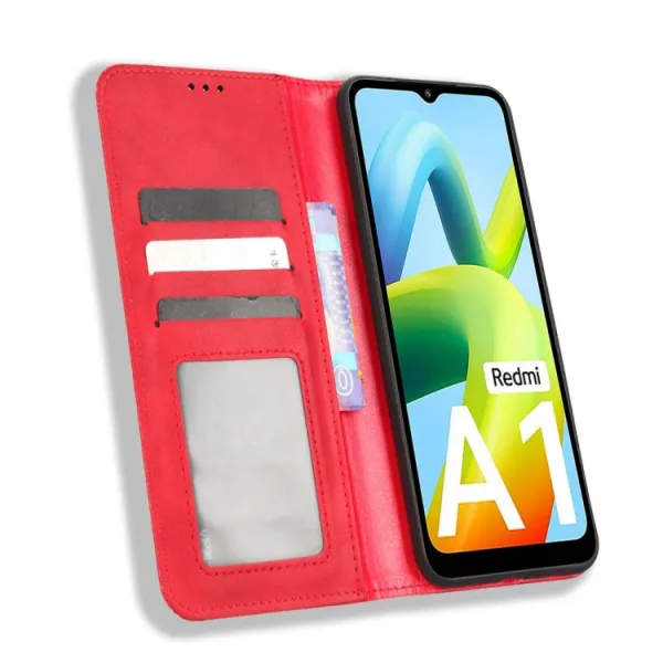 BUSINESS Peňaženkový kryt pre Xiaomi Redmi A1 / Redmi A2 červený