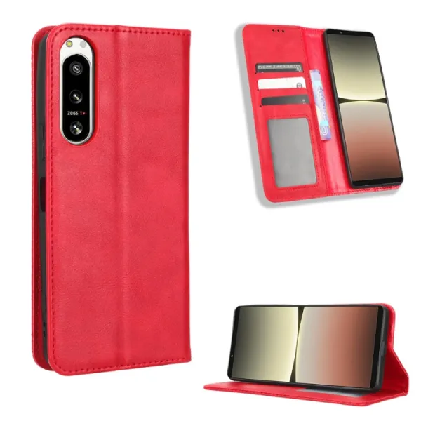 BUSINESS Peňaženkový kryt pre Sony Xperia 5 IV červený