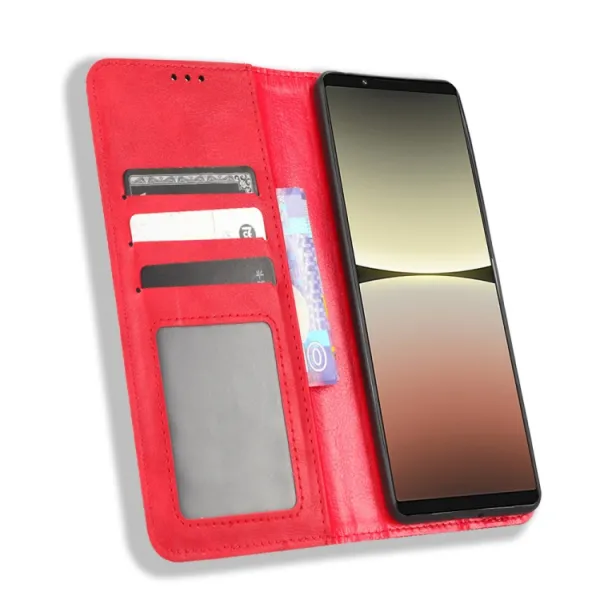 BUSINESS Peňaženkový kryt pre Sony Xperia 5 IV červený