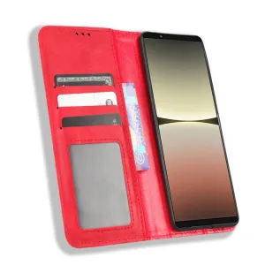 BUSINESS Peňaženkový kryt pre Sony Xperia 5 IV červený