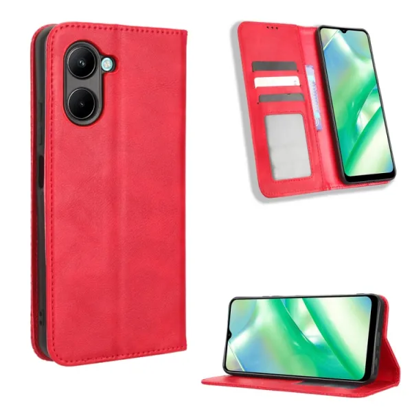 BUSINESS Peňaženkový kryt pre Realme C33 červený