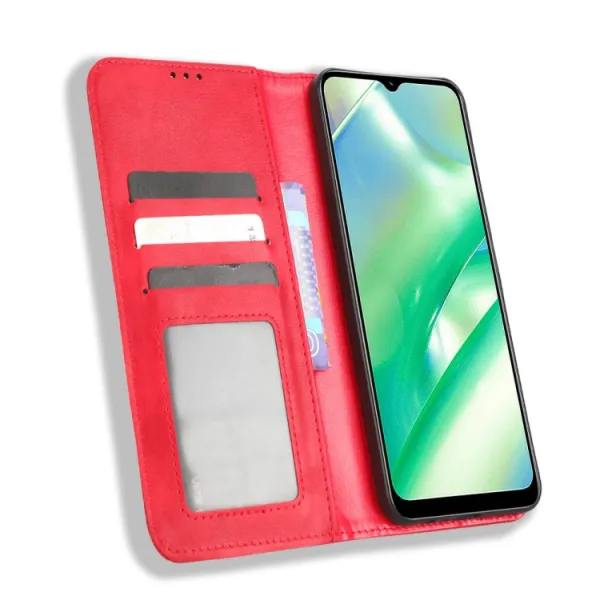 BUSINESS Peňaženkový kryt pre Realme C33 červený
