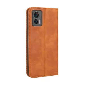 BUSINESS Peňaženkový kryt pre Motorola Edge 30 Neo hnedý