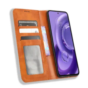 BUSINESS Peňaženkový kryt pre Motorola Edge 30 Neo hnedý