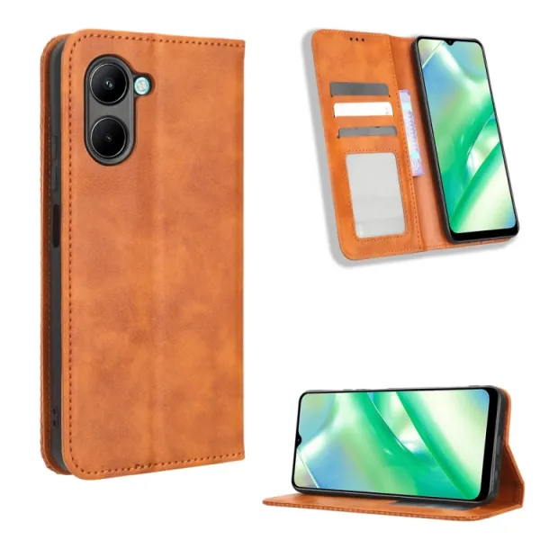 BUSINESS Peňaženkový kryt pre Realme C33 hnedý