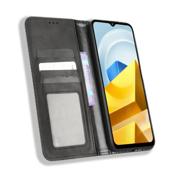 BUSINESS Peňaženkový kryt pre Xiaomi Poco M5 čierny