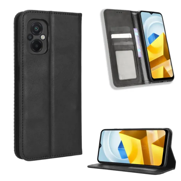 BUSINESS Peňaženkový kryt pre Xiaomi Poco M5 čierny