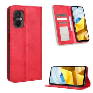BUSINESS Peňaženkový kryt pre Xiaomi Poco M5 červený