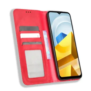 BUSINESS Peňaženkový kryt pre Xiaomi Poco M5 červený