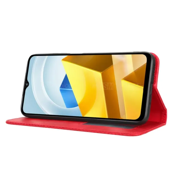 BUSINESS Peňaženkový kryt pre Xiaomi Poco M5 červený