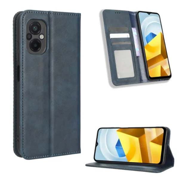 BUSINESS Peňaženkový kryt pre Xiaomi Poco M5 modrý
