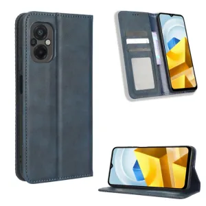 BUSINESS Peňaženkový kryt pre Xiaomi Poco M5 modrý