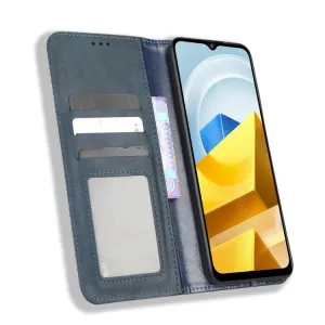 BUSINESS Peňaženkový kryt pre Xiaomi Poco M5 modrý