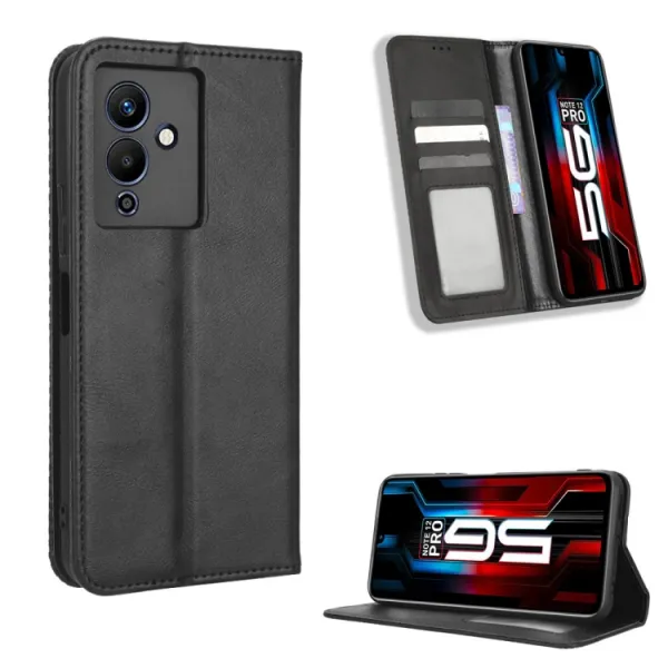 BUSINESS Peňaženkový kryt pre Infinix Note 12 / Note 12 Pro 5G čierny