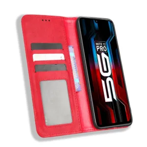 BUSINESS Peňaženkový kryt pre Infinix Note 12 / Note 12 Pro 5G červený