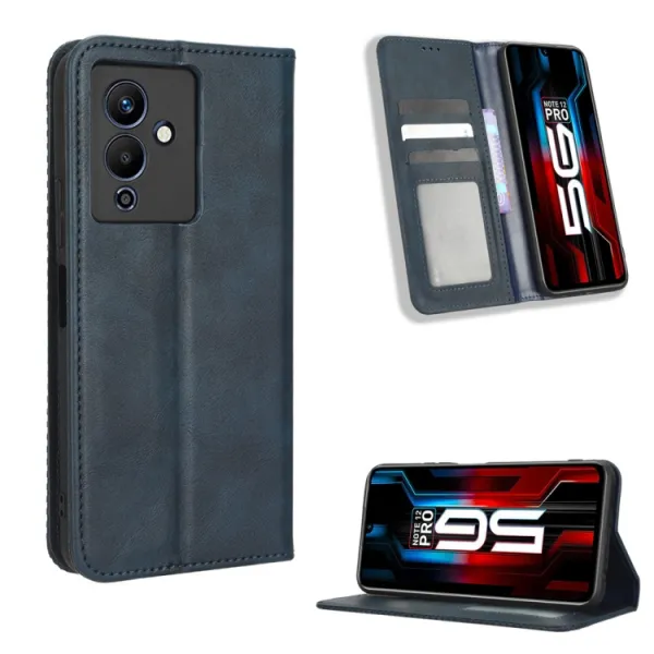 BUSINESS Peňaženkový kryt pre Infinix Note 12 / Note 12 Pro 5G modrý
