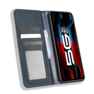 BUSINESS Peňaženkový kryt pre Infinix Note 12 / Note 12 Pro 5G modrý