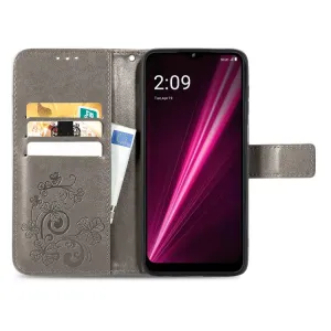 ART FLOWERS Peňaženkový kryt T Phone Pro / T Phone Pro 2023 šedý
