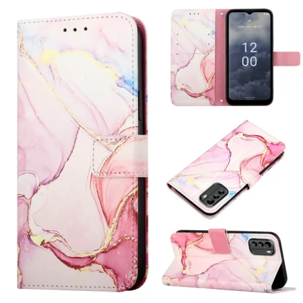 ART Peňaženkový kryt Nokia G60 ROSE GOLD MARBLE