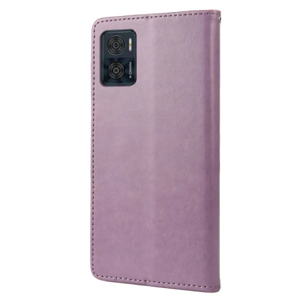 ART FLORAL Peňaženkový kryt Motorola Moto E22 / E22i fialový