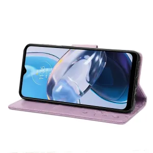 ART FLORAL Peňaženkový kryt Motorola Moto E22 / E22i fialový