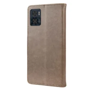 ART FLORAL Peňaženkový kryt Motorola Moto E22 / E22i šedý