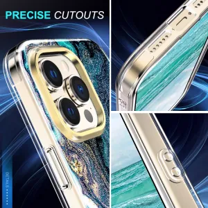 DUAL MARBLE Odolný kryt Apple iPhone 14 Pro BLUE MARBLE