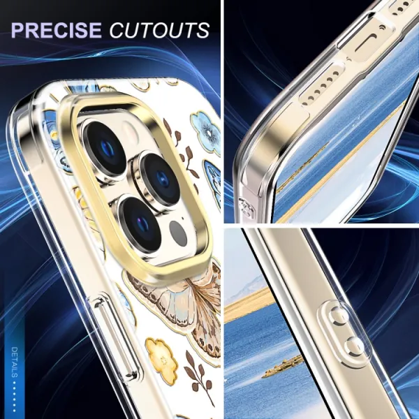DUAL MARBLE Odolný kryt Apple iPhone 14 Pro Max BUTTERFLIES