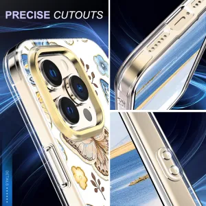 DUAL MARBLE Odolný kryt Apple iPhone 14 Pro Max BUTTERFLIES