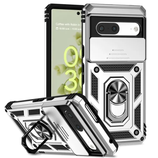 RING CAMERA Kryt s držiakom pre Google Pixel 7 strieborný