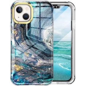 DUAL MARBLE Odolný kryt Apple iPhone 14 Plus BLUE MARBLE