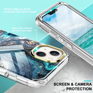 DUAL MARBLE Odolný kryt Apple iPhone 14 Plus BLUE MARBLE