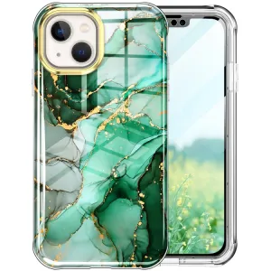 DUAL MARBLE Odolný kryt Apple iPhone 14 Plus GREEN MARBLE